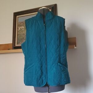 Talbots Quilted Teal Sleeveless Vest